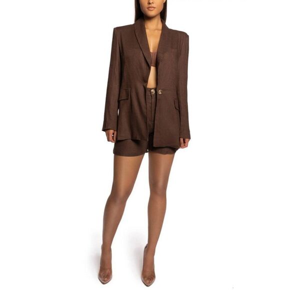 JLUXLABEL Jackets & Blazers - JLUXLABEL 'Parker' Oversize Cotton & Linen Blazer